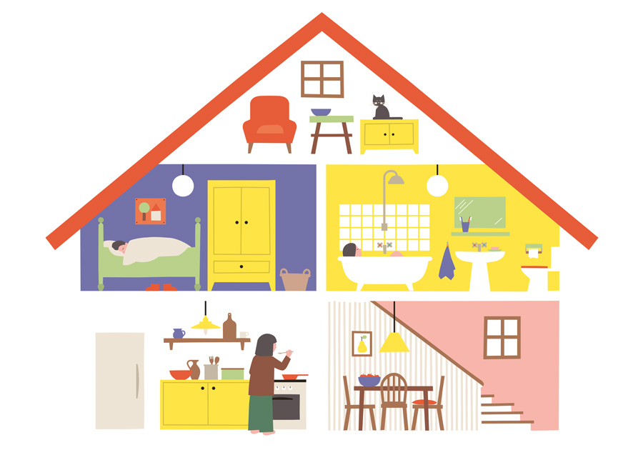 Julia Matzke Illustration Berlin Haus Puppenhaus Kinderbuch Schulbuch Kinder Character Design Kinderbuchillustration