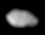 Metis aufgenommen zwischen November 1996 und Juni 1997 von Galileo. Hier ist ihre längliche Form gut zu erkennen.