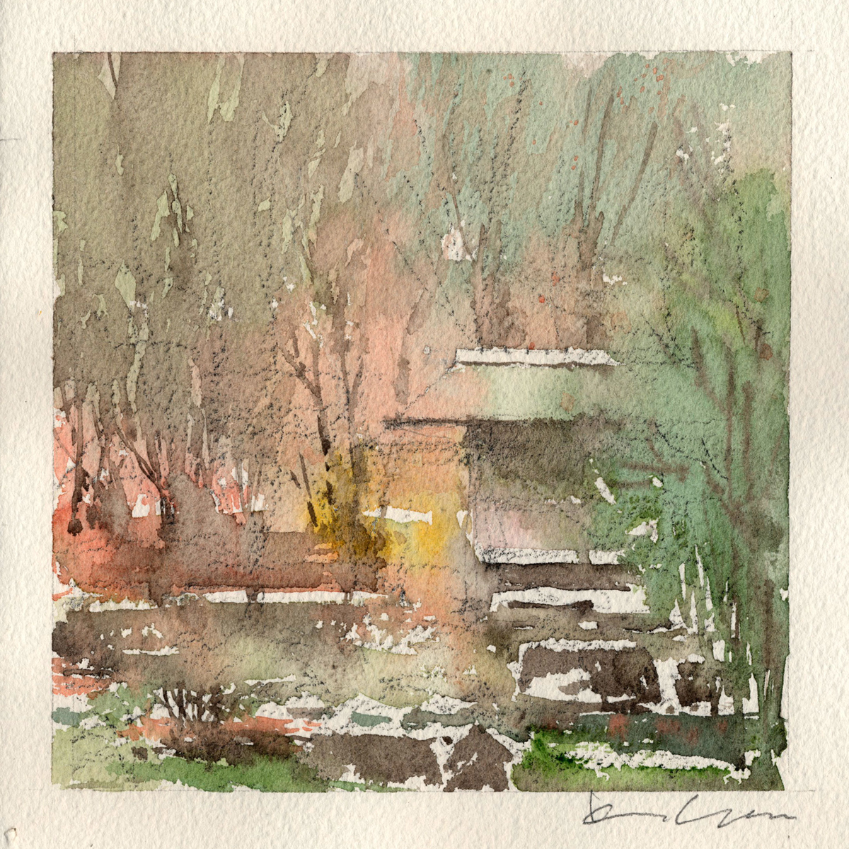 スケッチ白鳥庭園 - 山田久仁夫のホームページ・Watercolor by Kunio