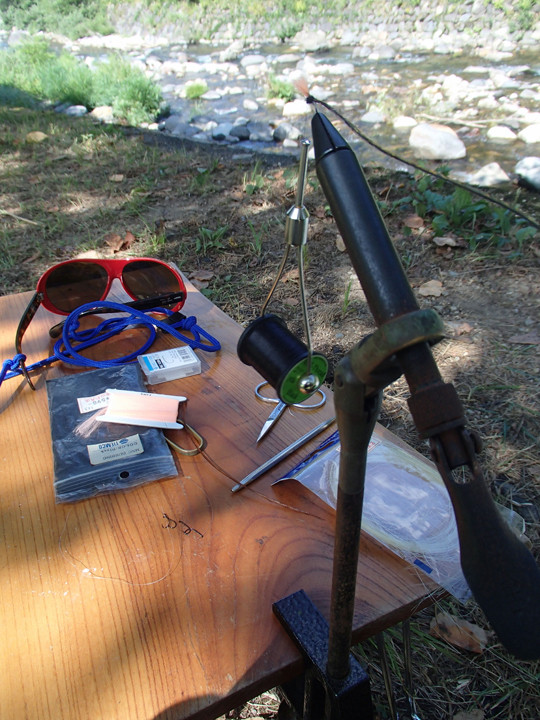 fly tying in the camp sight