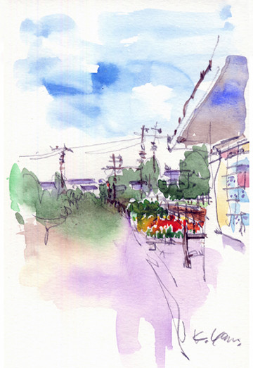 水彩画(長閑な風景) 程遠い