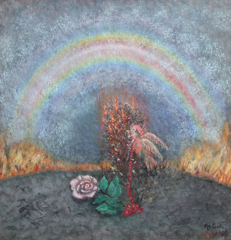 Dornenvogel *1988 #55x55cm //gerahmt