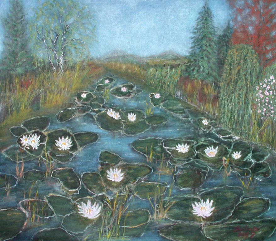 Seerosen-Idylle III *1997 #79x88cm //gerahmt