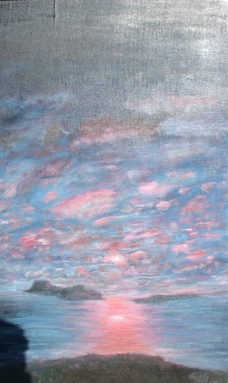 Mitternachtssonne über dem Nordmeer 2.27h *1988 # 50x80cm