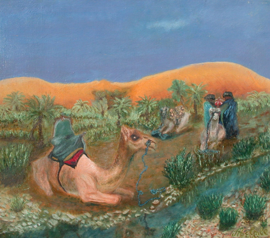 Rast in der Oase *1990 55x65cm //gerahmt