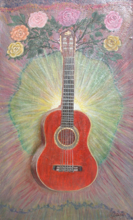 Gitarre-Stimmung in Rosen *1990 #97x63cm //gerahmt