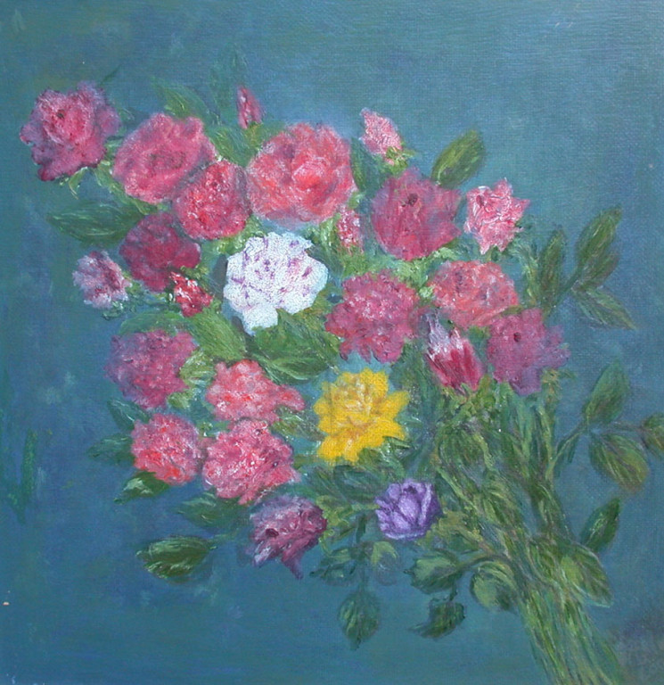 Rosenbukett *2002 #54x54cm // gerahmt