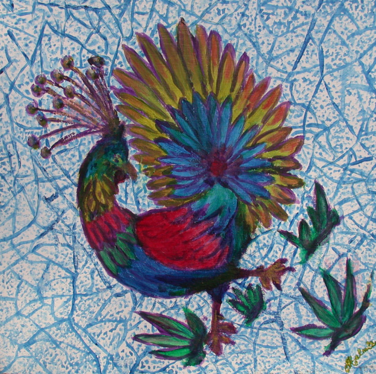Urogallus Auerhahn-Phantasie Original 1 *2002 # 40x40cm
