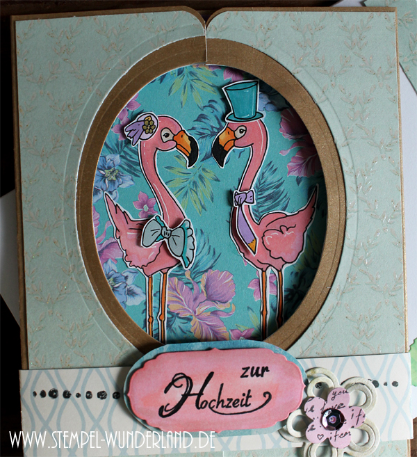 Digi Stamp Flamingo Hochzeit Glückwunsch Karte Hochzeit Hochzeitskarte blumig von www.stempel-wunderland.de
