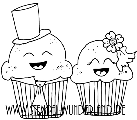 Digi Stamp Stempel download Hochzeit Cupcake Hochzeitspaar Karte Muffin Cucpake von www.stempel-wunderland.de