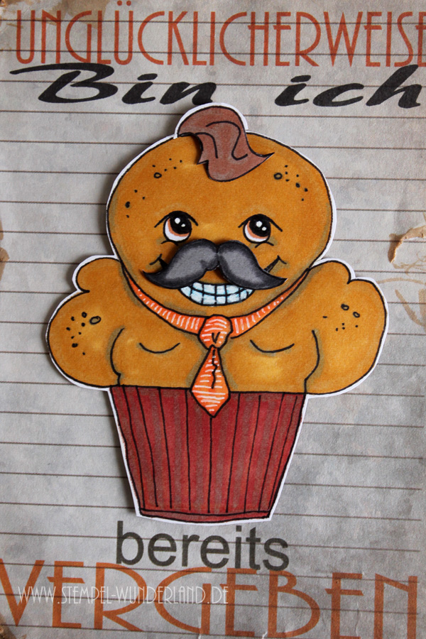 Geburstagskarte Mann Männer Birthday card for man Digi Stamps digitaler Stempel cupcake Muffin Bodybuilder handgemacht vom Stempel-Wunderland.de