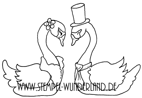 Digi Stamp Stempel download Hochzeit Cupcake Hochzeitspaar Karte Schwan von www.stempel-wunderland.de