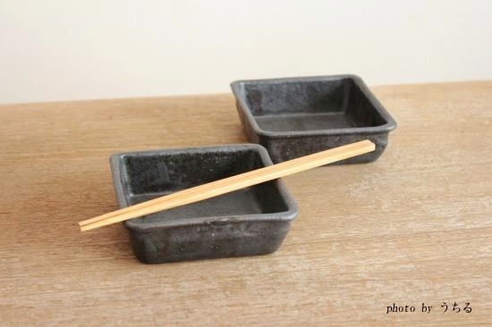 ◯黒　角鉢（11.5×11.5×3.5cm）