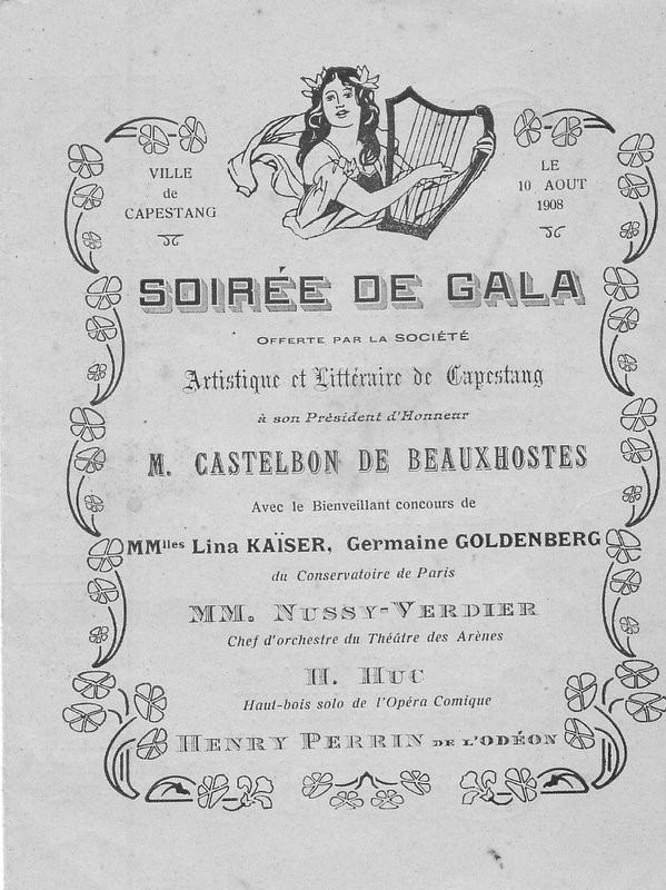 Le 10 août 1908, soirée de gala à Capestang