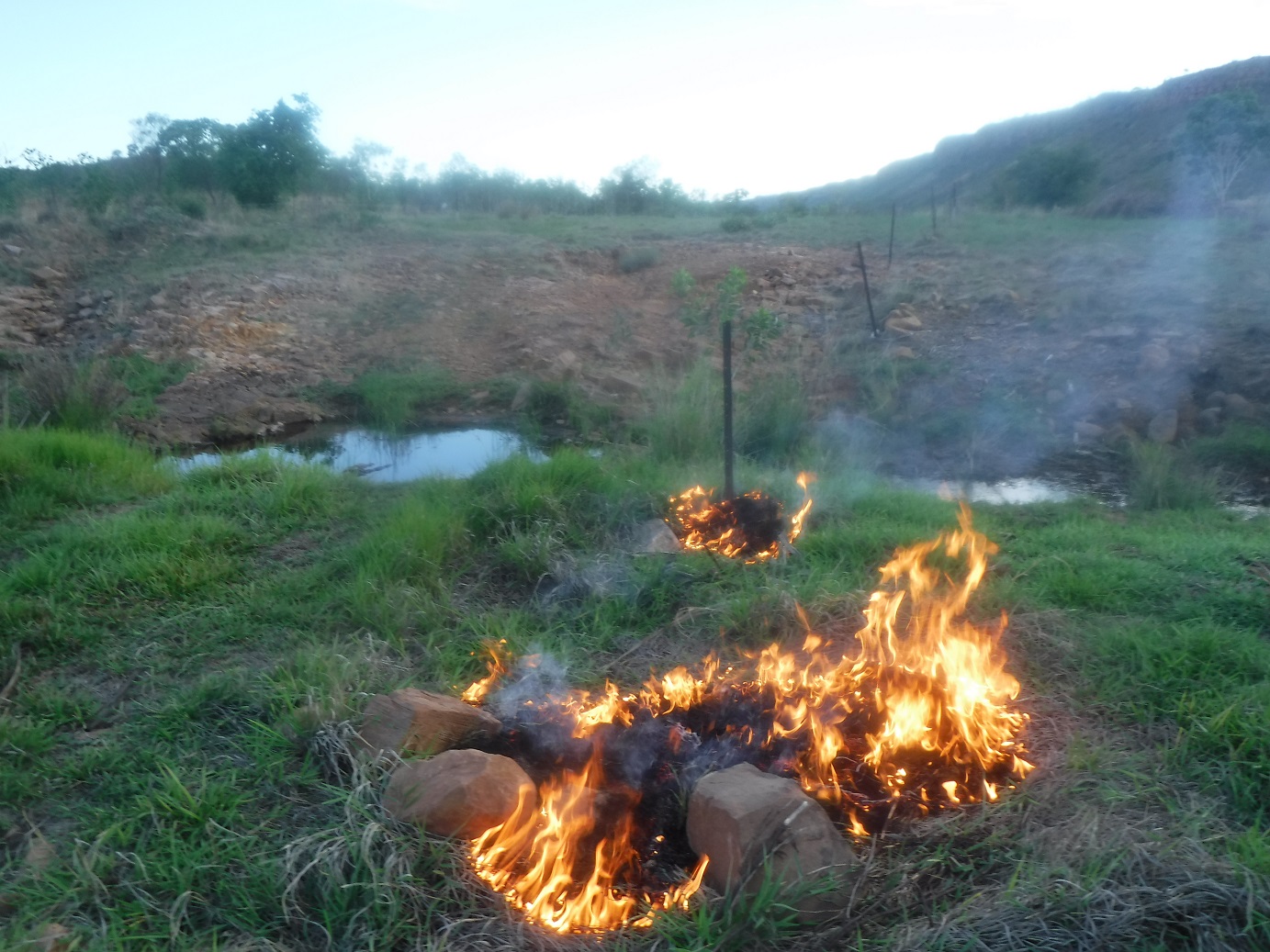 The four elements of matter: earth, water, air, fire - fire is also a tool    -    here we use fire to unclog a drainage line