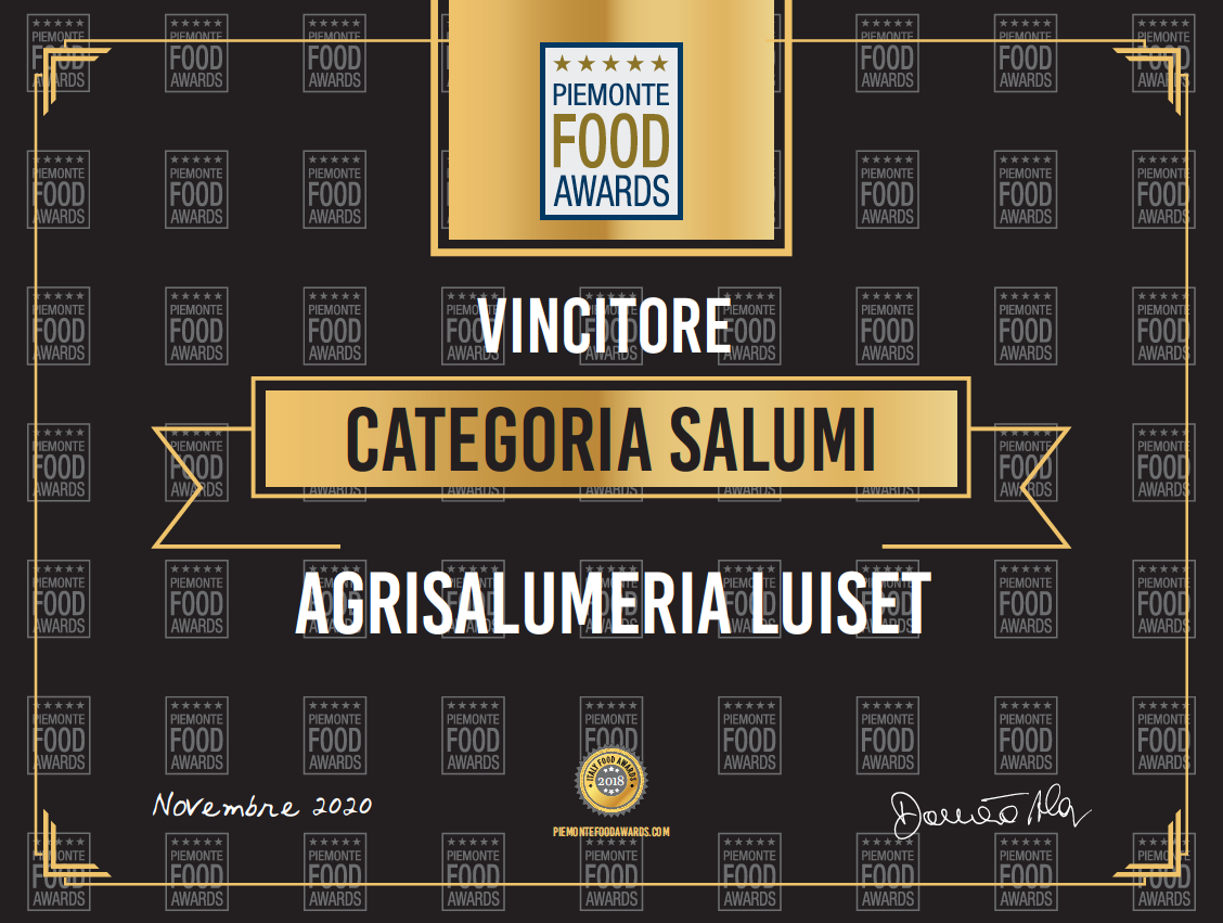 Luiset trionfa ai Piemonte Food Awards 2020: primo posto per il terzo anno consecutivo