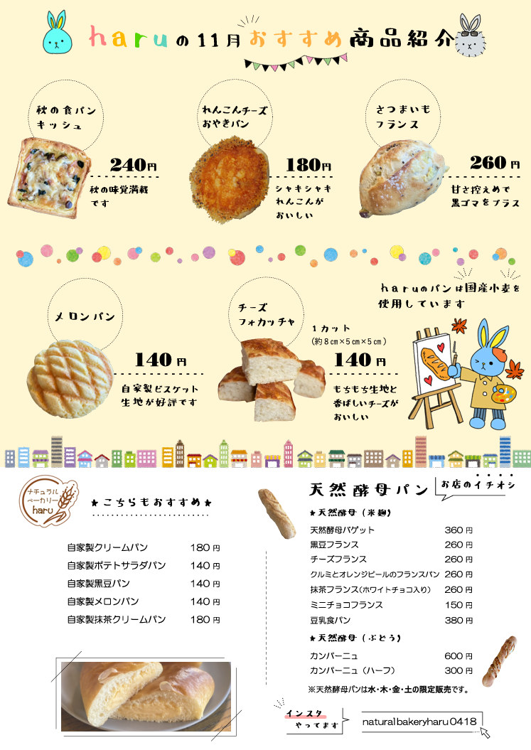 haruの11月おすすめ商品