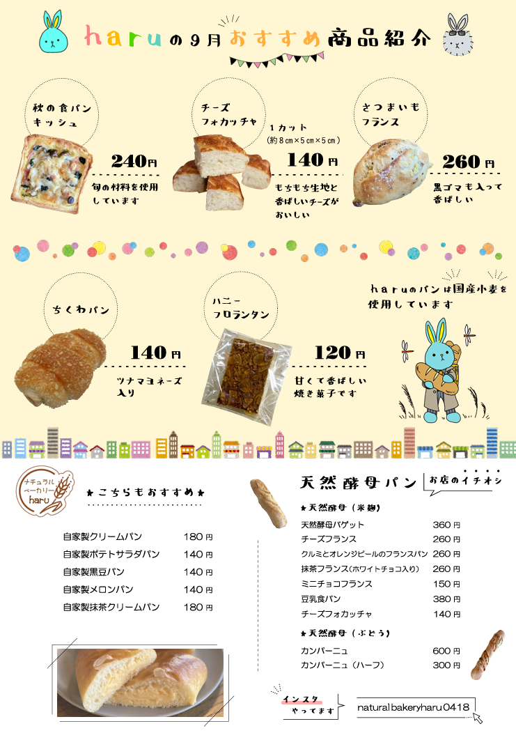 haruの9月おすすめ商品