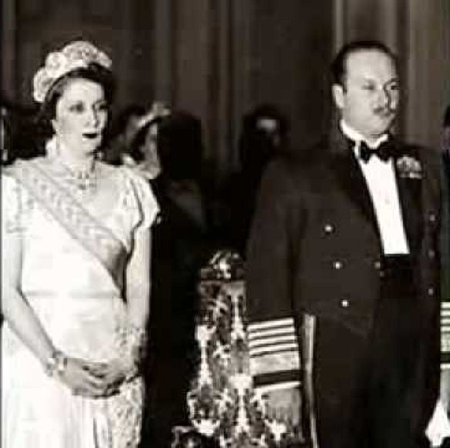 LA REINE MERE ET SON FILS LE ROI FAROUK.