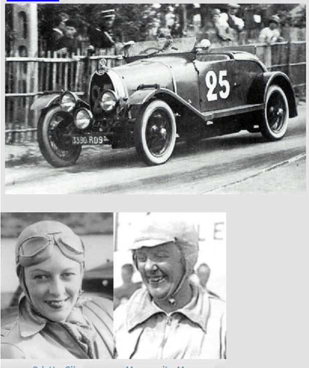 21 et 22 Juin 1930 EQUIPAGE FEMININ Marguerite MAREUSE et Odette SIKo. BUGATTI Type 40 1,5L sans compresseur N° 25; Arrivées 7e : 132 tours, 2.164,70 km - 90,196km/h