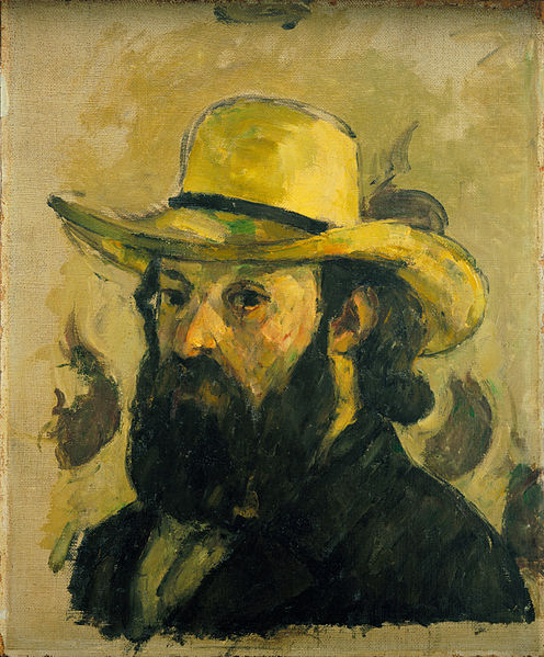  Paul CEZANNE .  Autoportrait "STRAW HAT" (1875/76). Coll. Bill PALEY (MOMA)