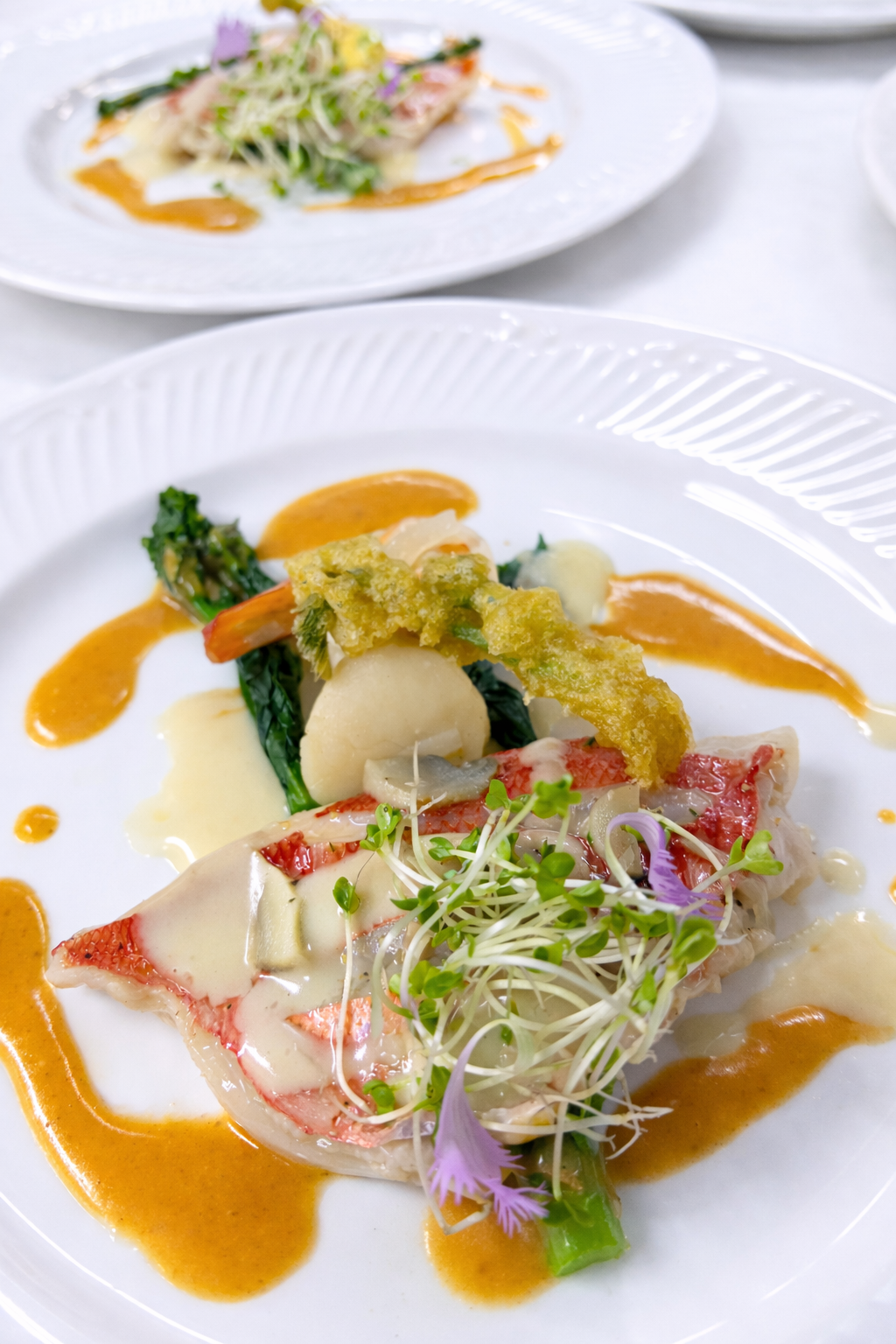 ある日のフルコースの魚料理