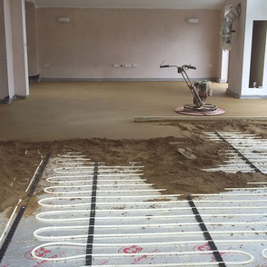 tegels in huis tegels vloerverwarming netten beton