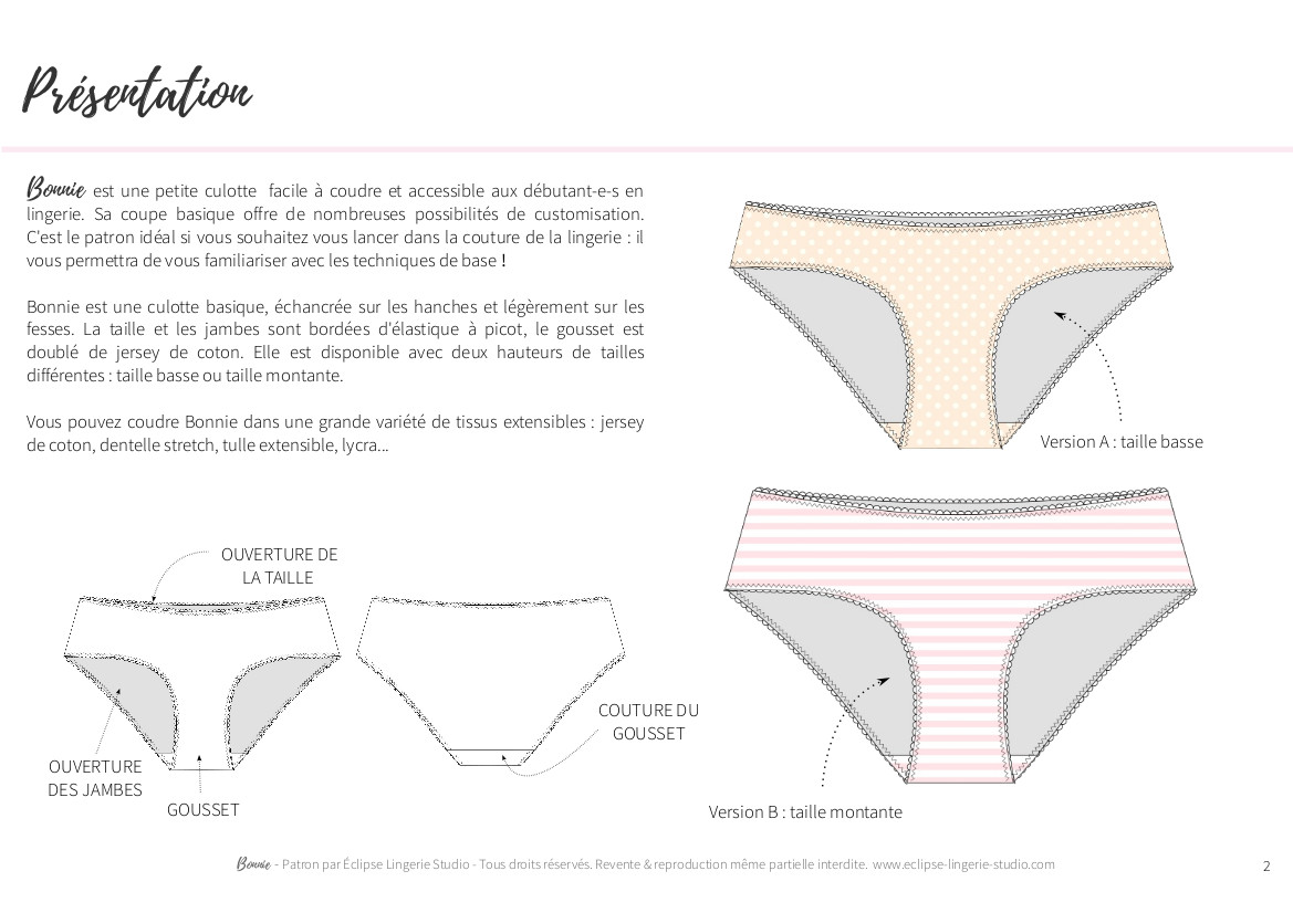 Patron de culotte clearance