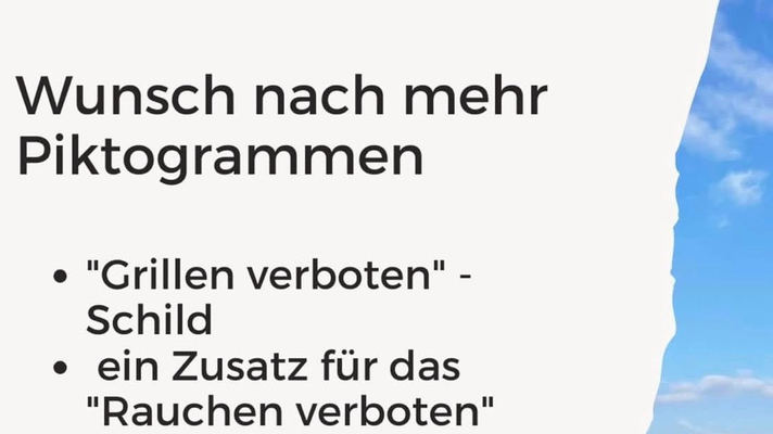Bürgerliste sorgt für klare Kennzeichnung des Grillverbotes auf Seeschlacht mittels Piktogrammen