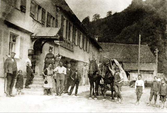 Gasthaus Adler Schnepfau, um 1900