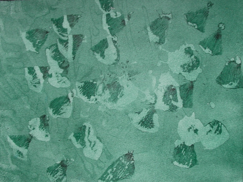 Green Experimental Non-Movement (2005) - Acrylic on paper - 40 x 30 cm