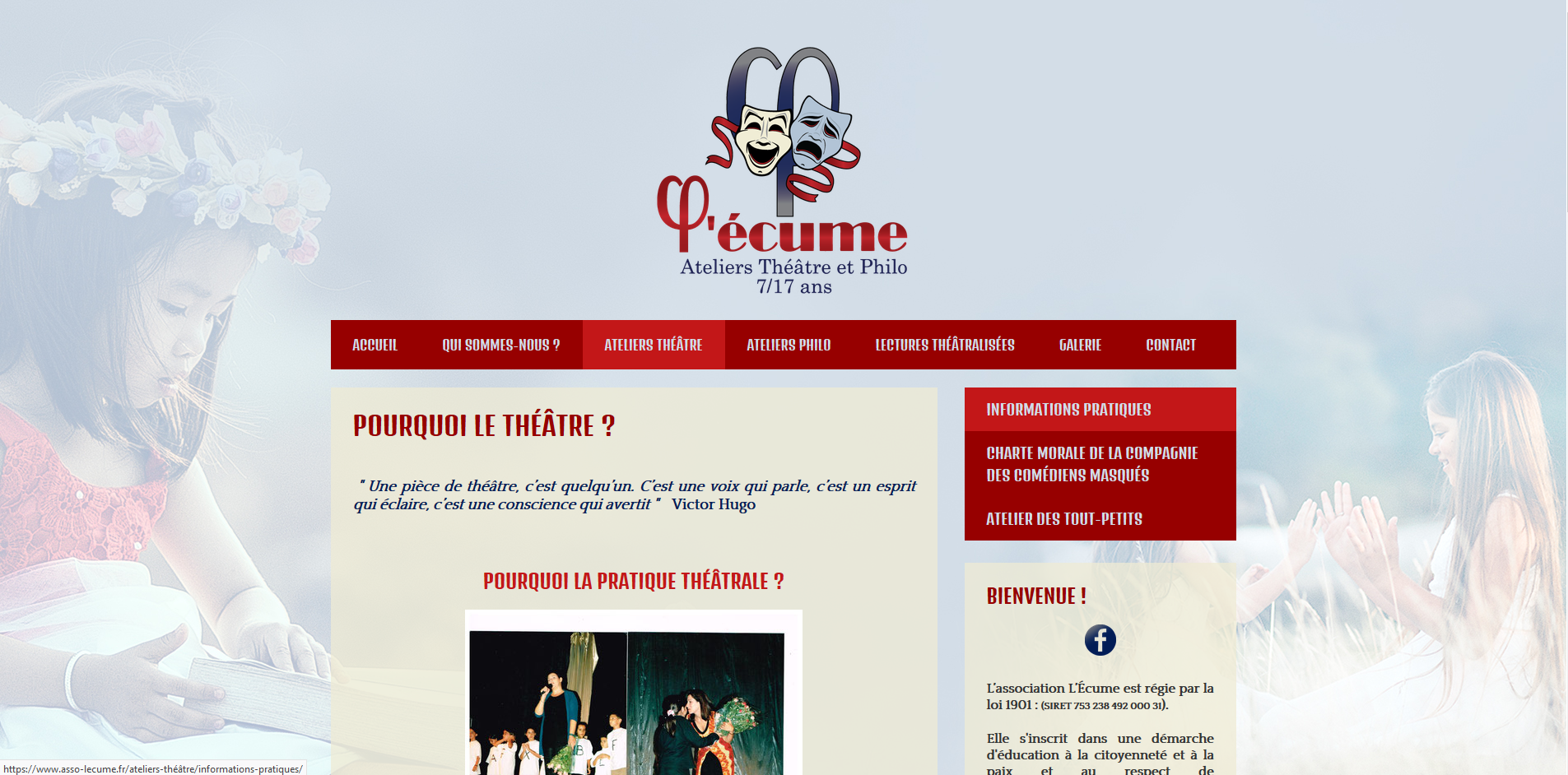 Site web de l'association L'écume - 2018