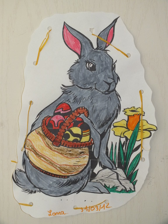 coloriage lapin de Pâques