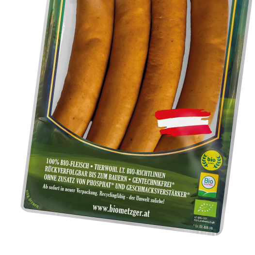 Slicerfilmverpackung für BIO-Frankfurter