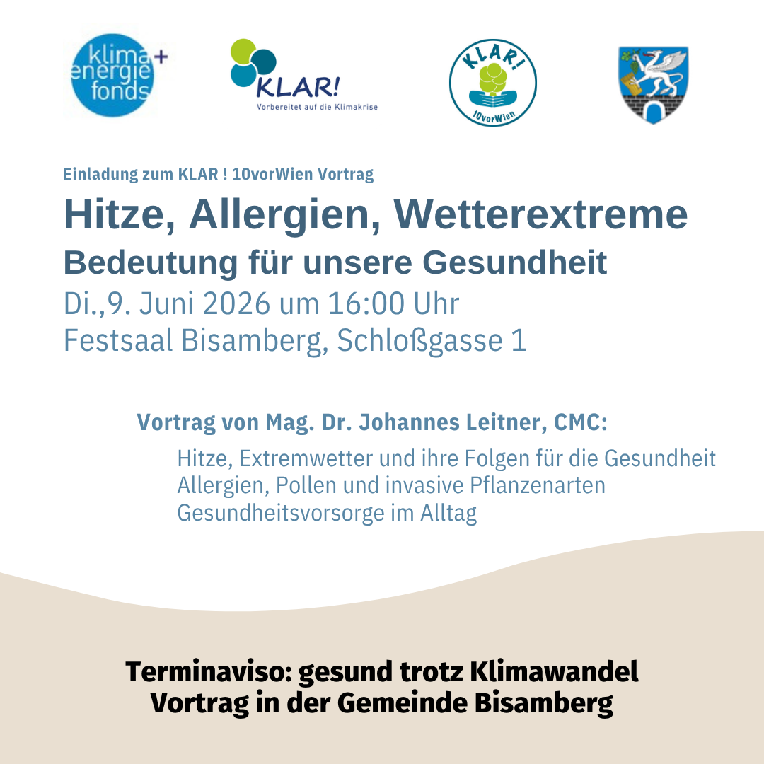 Hitze, Allergien, Wetterextreme - Vortrag in Bisamberg