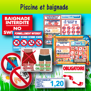 Panneaux et adhésifs pour piscine et baignade