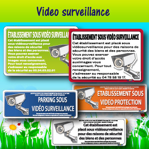 Panneaux et adhésifs vidéo surveillance