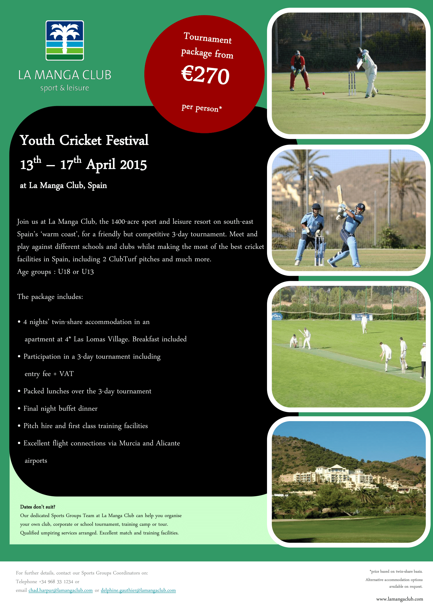 Youth Cricket Festival In La Manga Cricket Switzerland