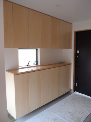 ナチュラルな玄関収納 オーダーメイド家具 常磐家具製作所