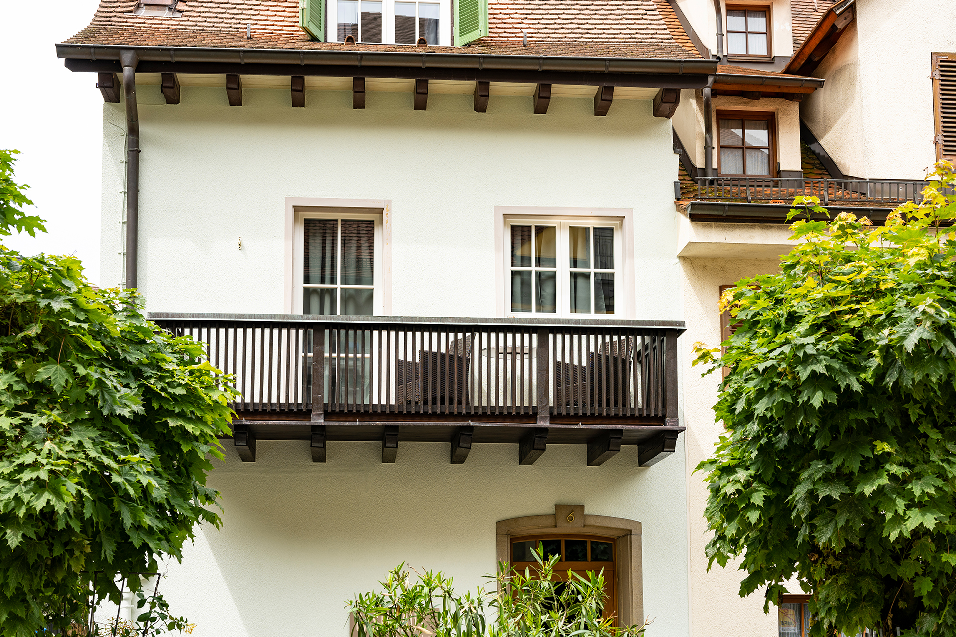 Holiday apartments on Lake Constance: Guest House "Am Schlossplatz", Room #1 - Balcony