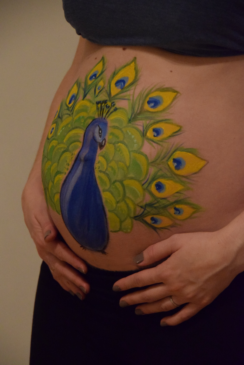 Bellypainting6 - Pfau