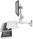 ASUL550-W2-KUS-A1 UL550シリーズ｜医療・産業用 水平可動式モニターアーム【業務用・省スペース取付】ワークステーションタイプ 作業トレイ付き