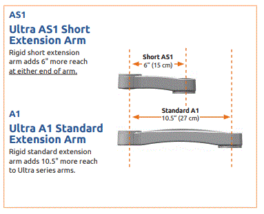 モニターアーム, 延長アーム, A1,AS1, 27㎝, 15.2cm