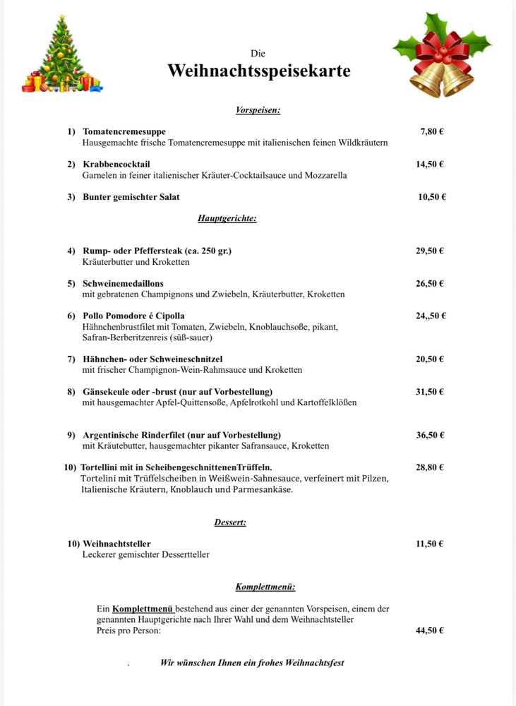 Weihnachts- &amp; Silvesterkarte 2020 für „ Außer Haus“ - buergerhof