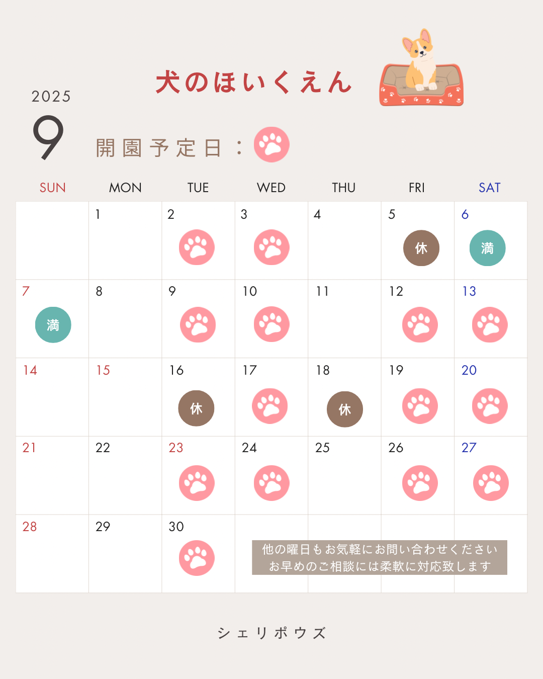 9月犬のほいくえん