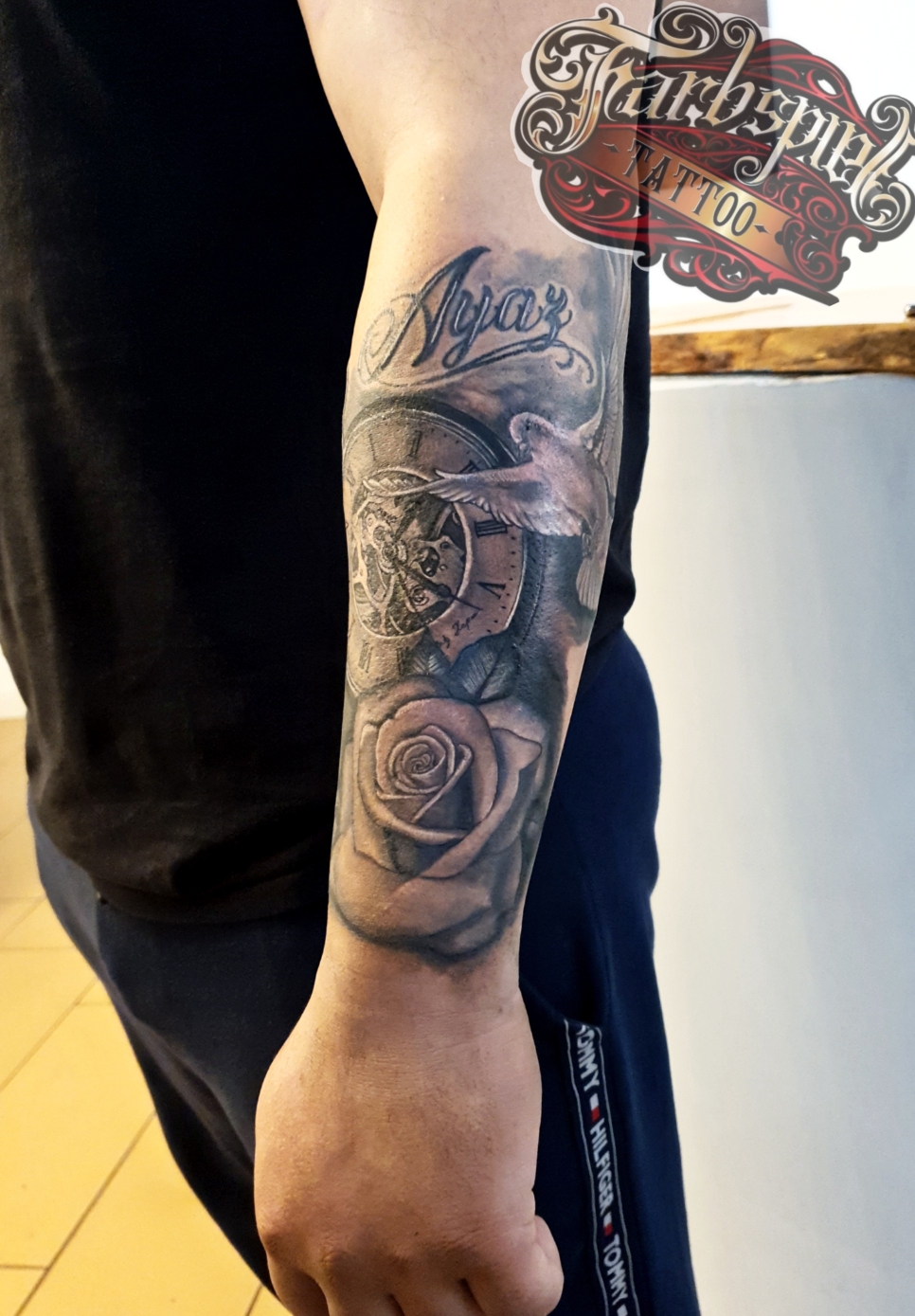 Watch rose tattoo 
