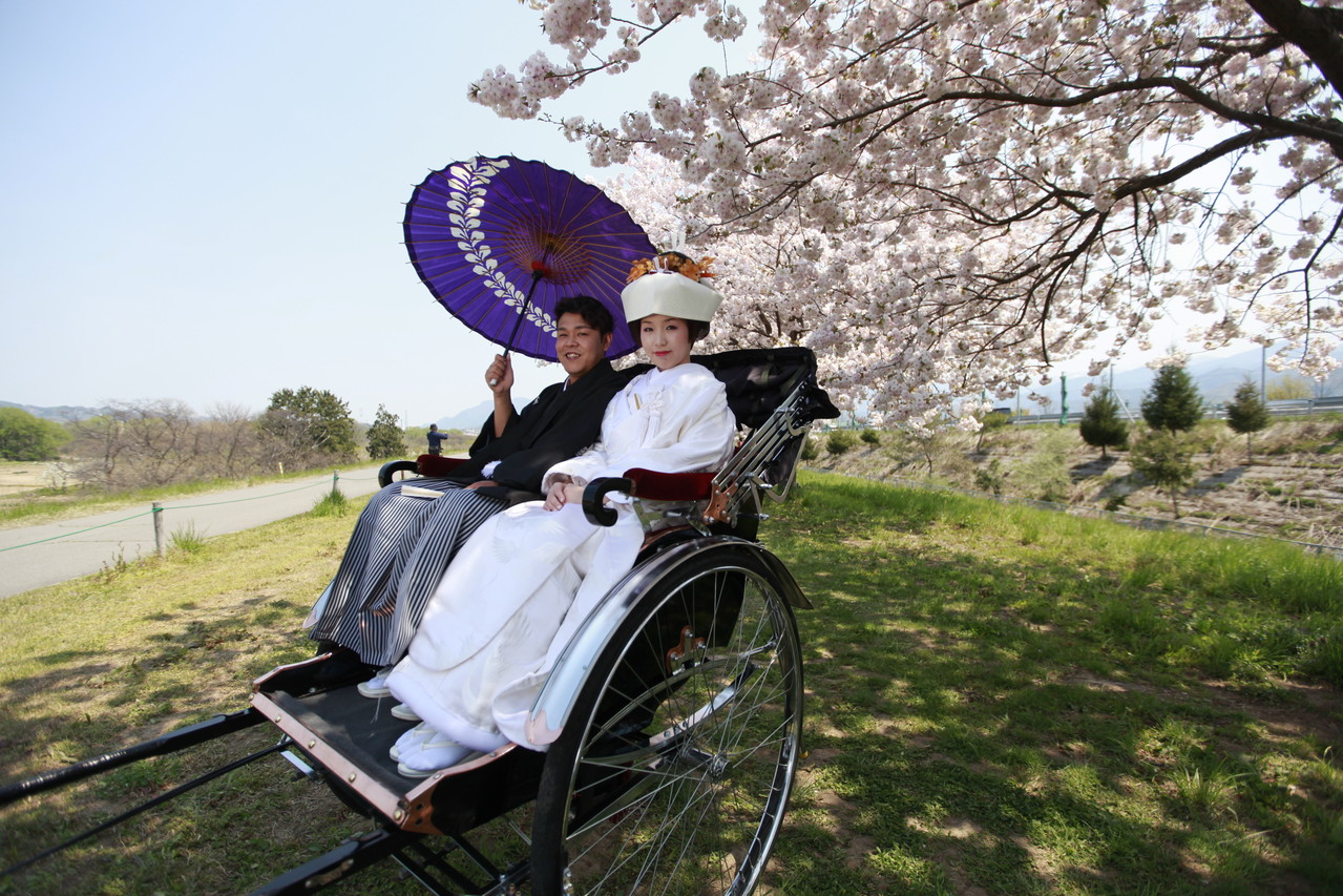 婚礼人力車！末永くお幸せに！