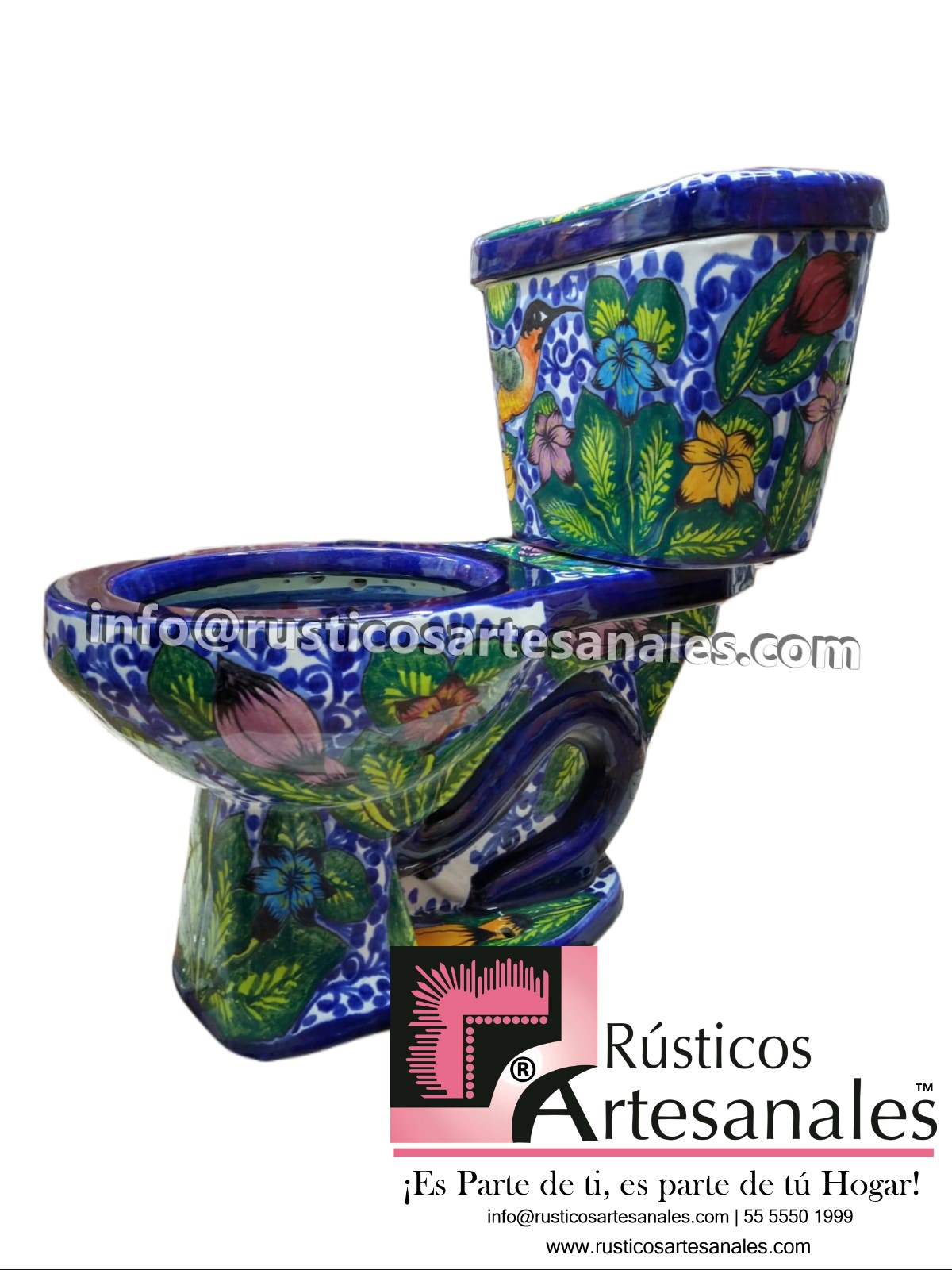 WC de Talavera Colibrí Taza Larga con Tanque (sin herrajes ni asiento)