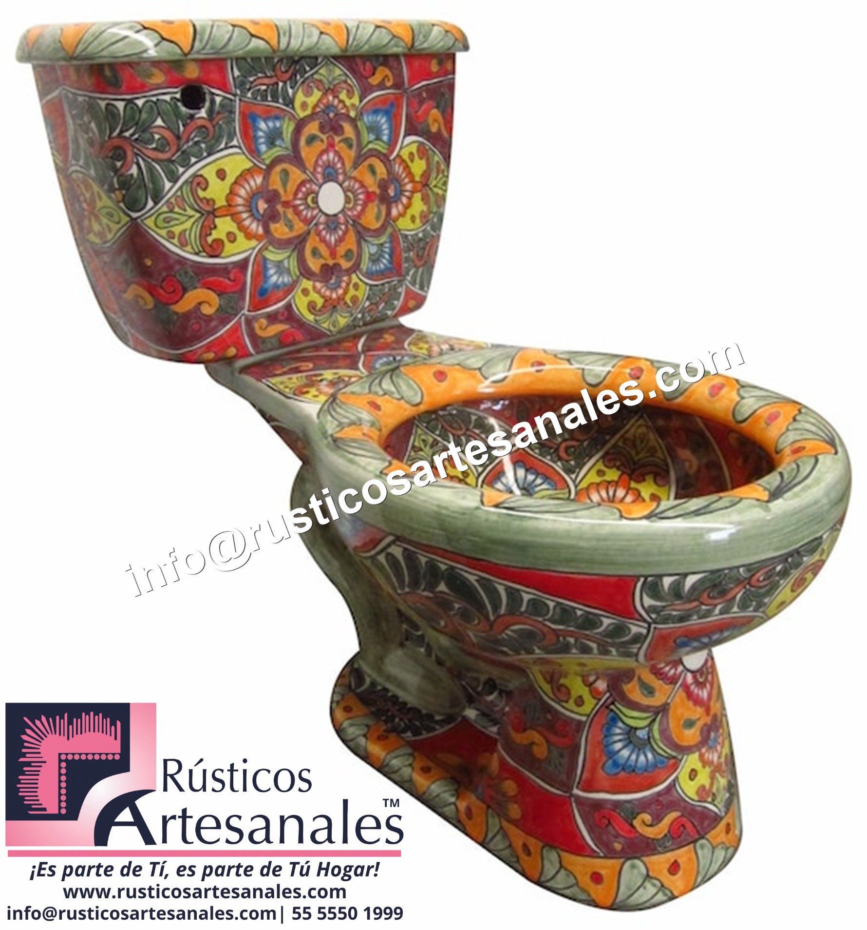 WC de Talavera Tomatlán Taza Larga con Tanque (sin herrajes ni asiento)