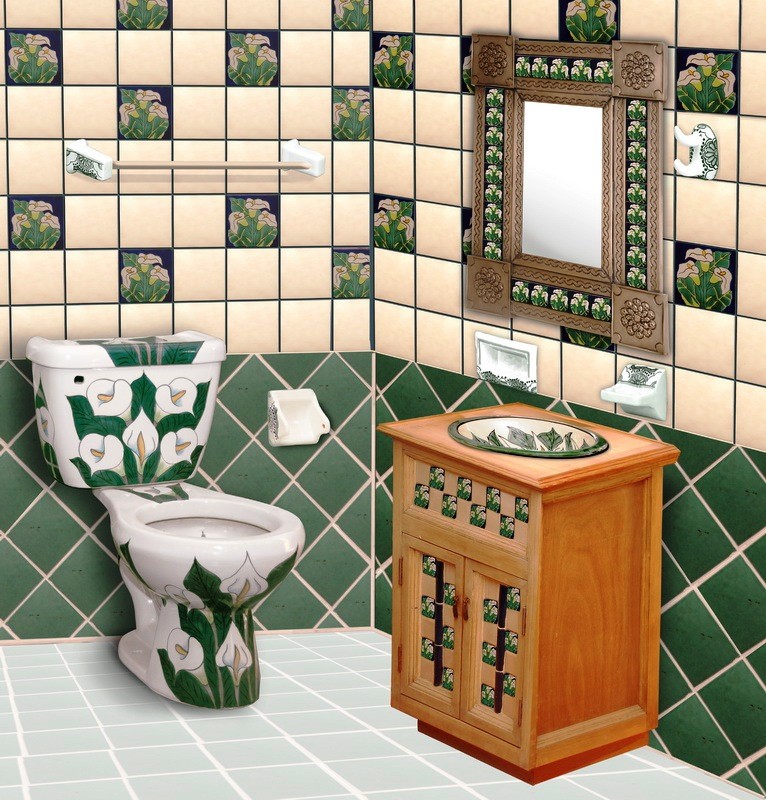 Baño Alcatráz con Verde y Blanco Mexicano